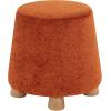 SAFAVIEH Couture Collection Denison Ivory & Natural Round Chenille Ottoman Foot Stool(Rust/Natural)
