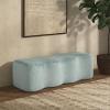 SAFAVIEH Couture Collection Jacqualessa Light Brown Chenille Bench (Fully Assembled)(Blue)