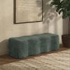 SAFAVIEH Couture Collection Jacqualessa Light Brown Chenille Bench (Fully Assembled)(Dark Green)