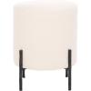 SAFAVIEH Couture Collection Jessa Ivory/Black Boucle Round Ottoman (Fully Assembled)(Ivory/Black)
