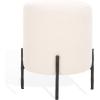 SAFAVIEH Couture Collection Jessa Ivory/Black Boucle Round Ottoman (Fully Assembled)(Ivory/Black)