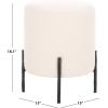 SAFAVIEH Couture Collection Jessa Ivory/Black Boucle Round Ottoman (Fully Assembled)(Ivory/Black)