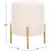 SAFAVIEH Couture Collection Jessa Ivory/Black Boucle Round Ottoman (Fully Assembled)(Ivory/Brass)