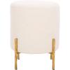 SAFAVIEH Couture Collection Jessa Ivory/Black Boucle Round Ottoman (Fully Assembled)(Ivory/Brass)