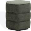 SAFAVIEH Couture Collection Rosaria Dark Green Chenille Upholstered Hexagon Shape Ottoman Foot Stool Accent Pouf, Fully Assembled(Dark Green)