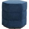 SAFAVIEH Couture Collection Rosaria Dark Green Chenille Upholstered Hexagon Shape Ottoman Foot Stool Accent Pouf, Fully Assembled(Navy)