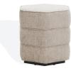 SAFAVIEH Couture Collection Rosaria Dark Green Chenille Upholstered Hexagon Shape Ottoman Foot Stool Accent Pouf, Fully Assembled(Taupe)