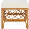 SAFAVIEH Couture Collection – Cherilynn Natural Rattan Pole Ottoman with White Cushion, Fully Assembled (CWK3020A)(Natural/White)