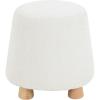 SAFAVIEH Couture Collection Denison Ivory & Natural Round Chenille Ottoman Foot Stool(Ivory/Natural)