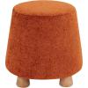SAFAVIEH Couture Collection Denison Ivory & Natural Round Chenille Ottoman Foot Stool(Rust/Natural)