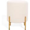 SAFAVIEH Couture Collection Jessa Ivory/Black Boucle Round Ottoman (Fully Assembled)(Ivory/Brass)