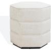SAFAVIEH Couture Collection Rosaria Dark Green Chenille Upholstered Hexagon Shape Ottoman Foot Stool Accent Pouf, Fully Assembled(Beige)