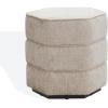 SAFAVIEH Couture Collection Rosaria Dark Green Chenille Upholstered Hexagon Shape Ottoman Foot Stool Accent Pouf, Fully Assembled(Taupe)