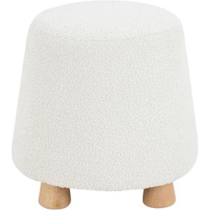 SAFAVIEH Couture Collection Denison Ivory & Natural Round Chenille Ottoman Foot Stool(Ivory/Natural)
