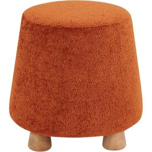 SAFAVIEH Couture Collection Denison Ivory & Natural Round Chenille Ottoman Foot Stool(Rust/Natural)