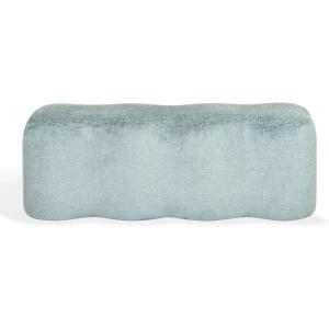 SAFAVIEH Couture Collection Jacqualessa Light Brown Chenille Bench (Fully Assembled)(Blue)