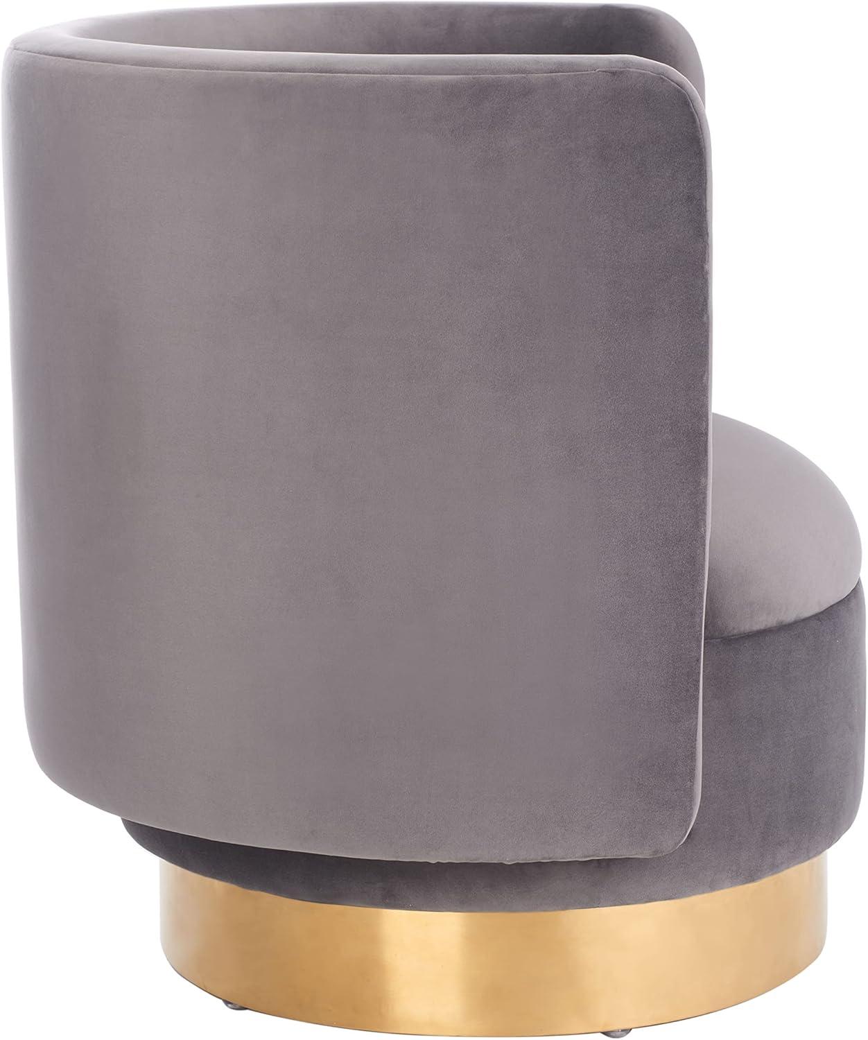 image:imageSAFAVIEH Couture Brynlee Swivel Accent ChairSlate Gold