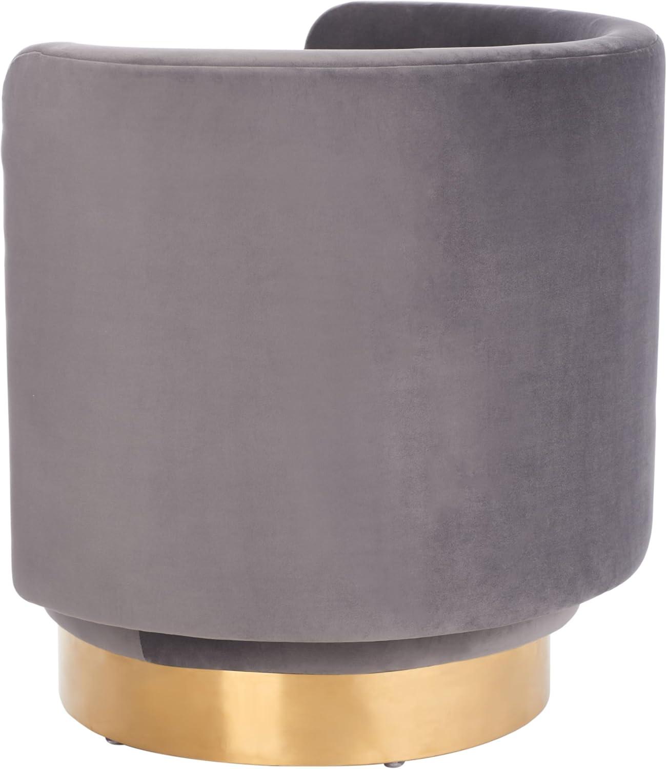 image:imageSAFAVIEH Couture Brynlee Swivel Accent ChairSlate Gold