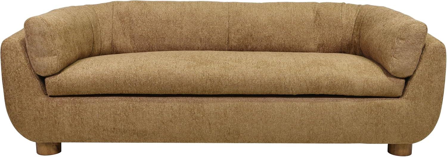 image:imageSAFAVIEH Couture Collection Beccaletta Light Brown Performance Fabric Sofa Fully Assembled Modern Upholstered Sofa with Wood Base SFV2410ALight Brown