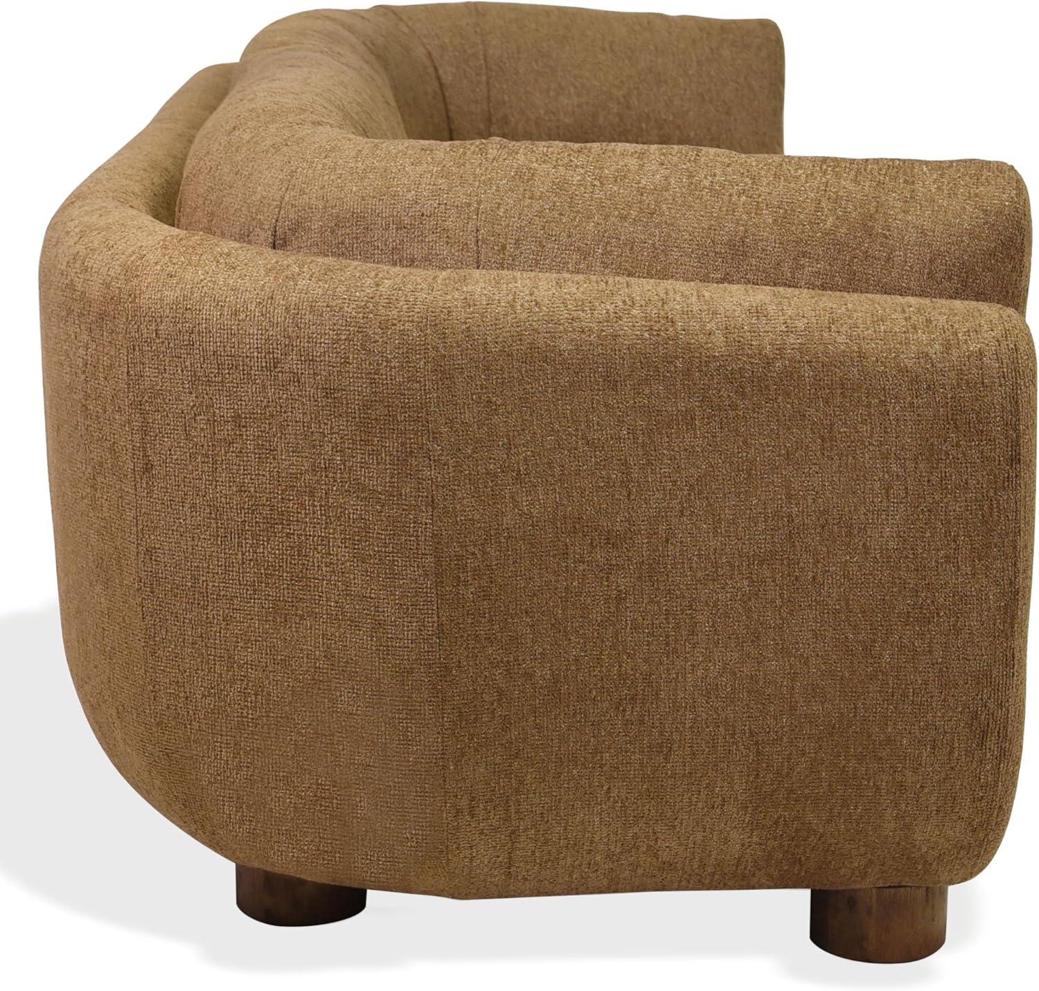 image:imageSAFAVIEH Couture Collection Beccaletta Light Brown Performance Fabric Sofa Fully Assembled Modern Upholstered Sofa with Wood Base SFV2410ALight Brown