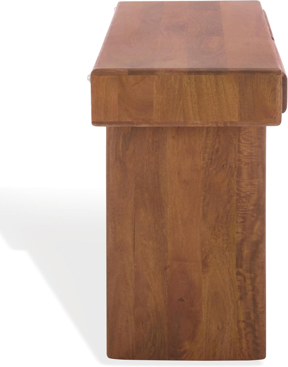 image:imageSAFAVIEH Couture Collection Finley Brown Solid Wood Console Table with 2 Drawers Modern Home Office Desk SFV5793ABrown