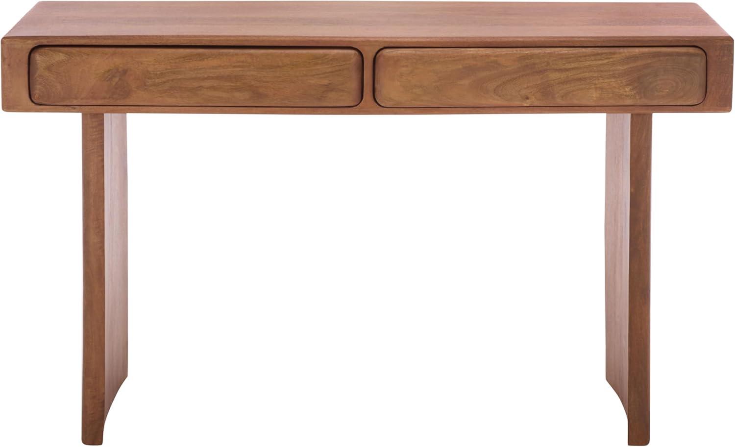 image:imageSAFAVIEH Couture Collection Finley Brown Solid Wood Console Table with 2 Drawers Modern Home Office Desk SFV5793ABrown