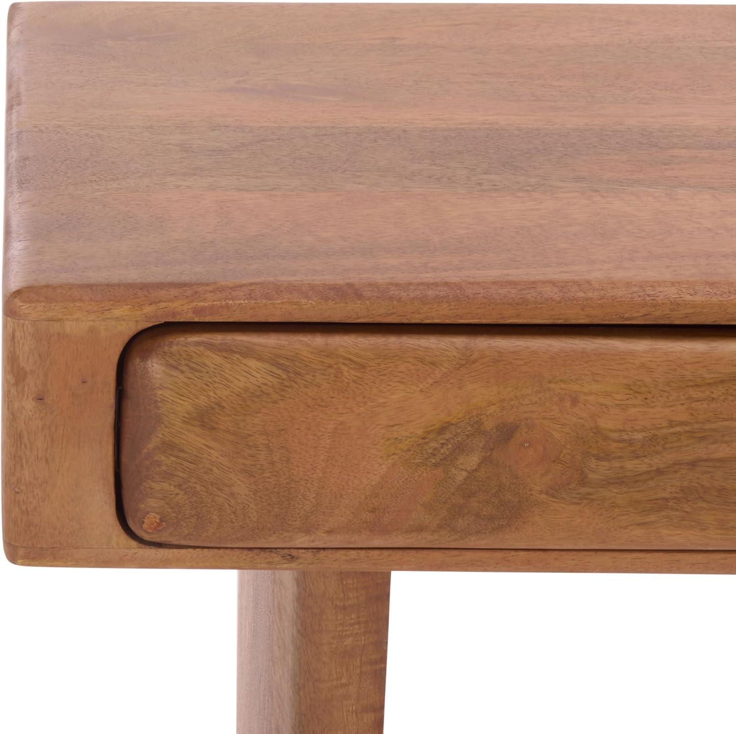 image:imageSAFAVIEH Couture Collection Finley Brown Solid Wood Console Table with 2 Drawers Modern Home Office Desk SFV5793ABrown