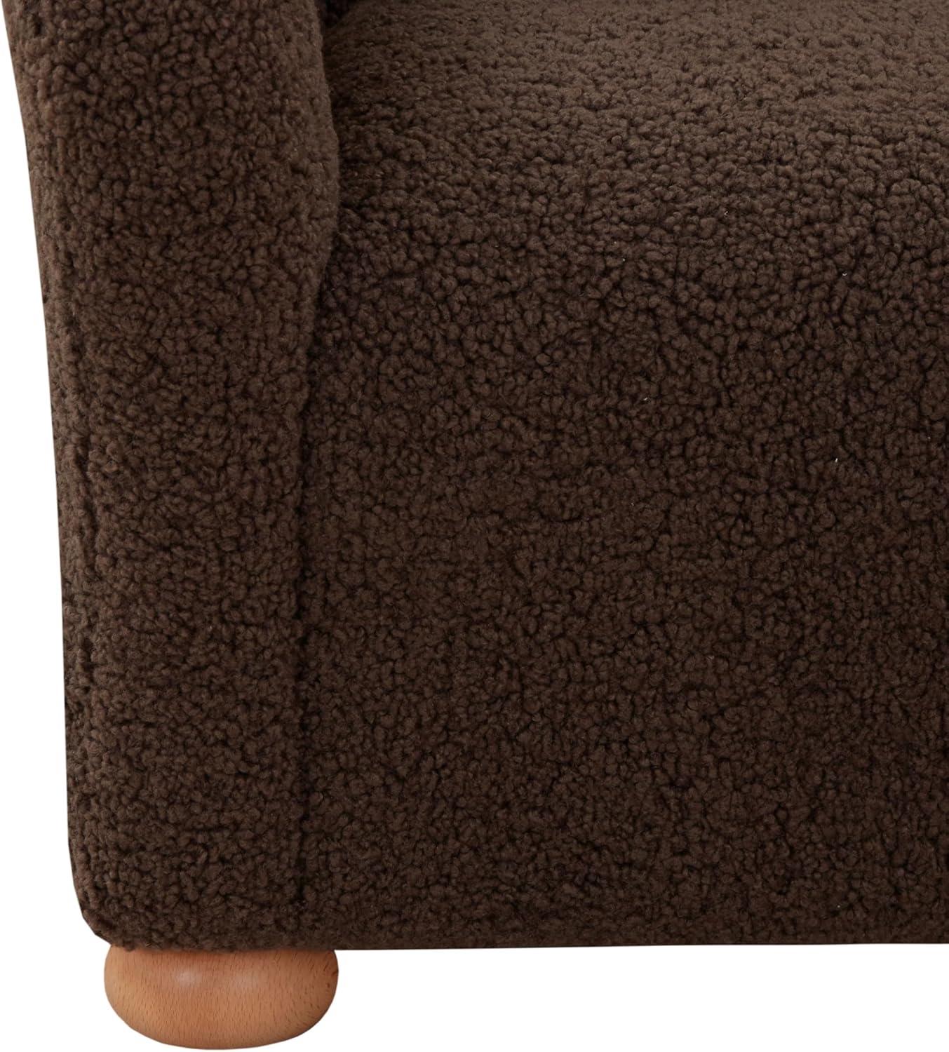 image:imageSAFAVIEH Couture Collection Galloway Taupe Chenille Wingback Accent Chair Upholstered Lounge Seating SFV5139EDark BrownNatural