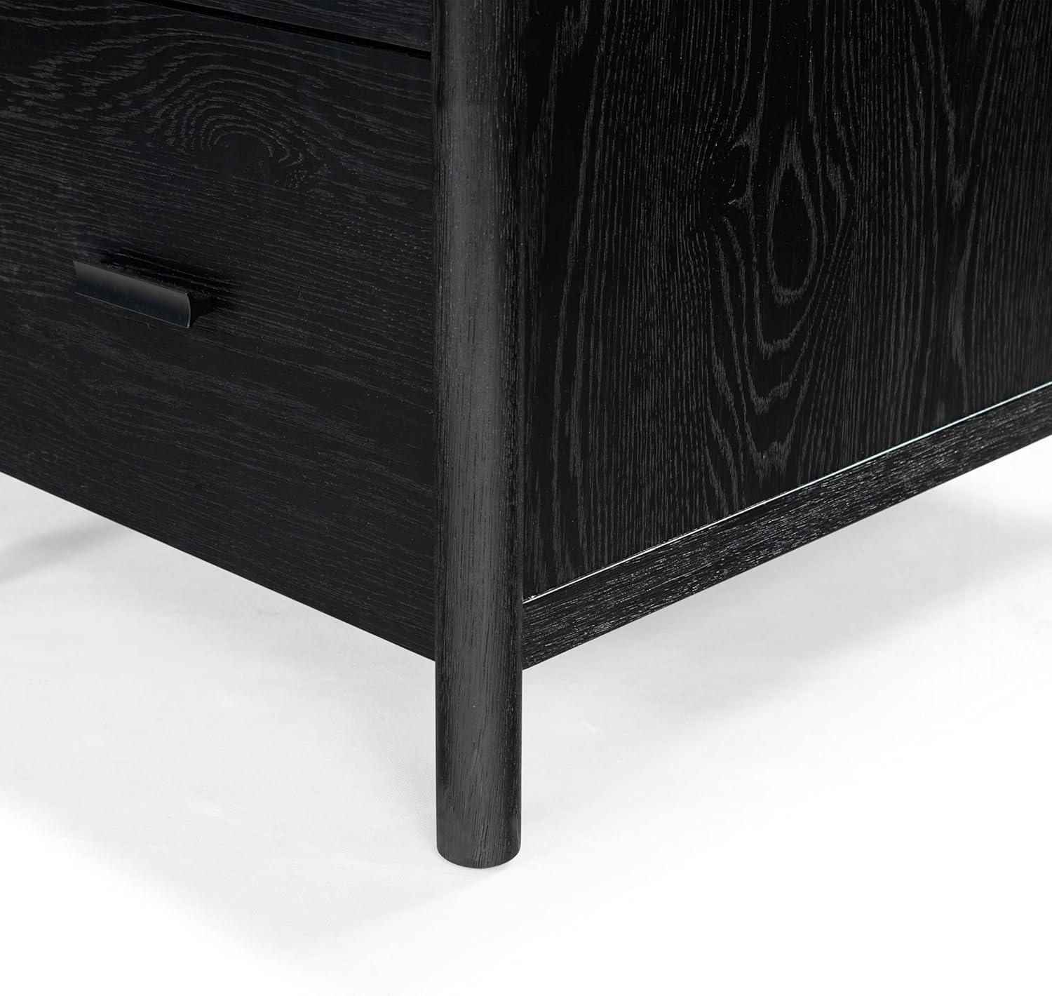 image:imageSAFAVIEH Couture Collection Jaylessa Natural amp Black Wood 4Drawer Desk Modern Storage Writing Table with Metal Accents SFV4230ABlack