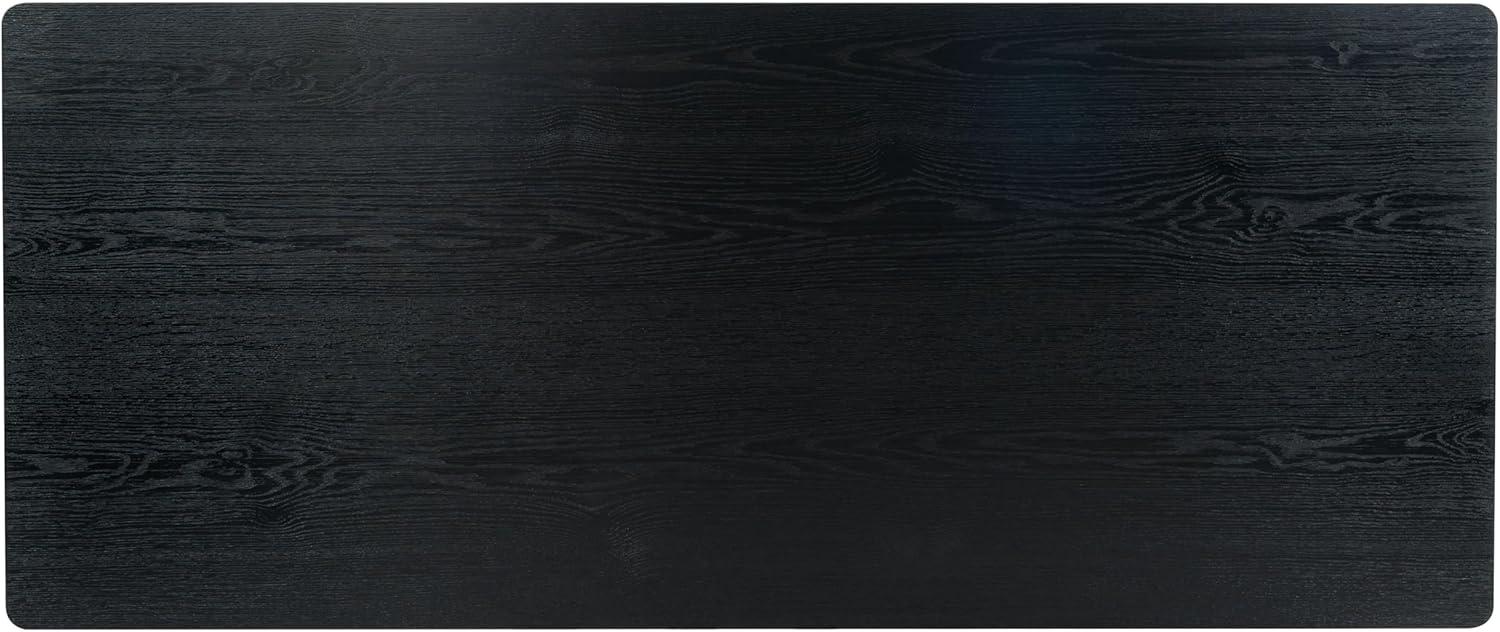 image:imageSAFAVIEH Couture Collection Jaylessa Natural amp Black Wood 4Drawer Desk Modern Storage Writing Table with Metal Accents SFV4230ABlack