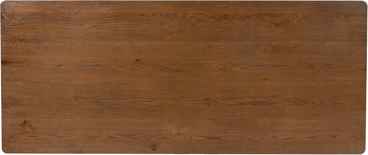 image:imageSAFAVIEH Couture Collection Jaylessa Natural amp Black Wood 4Drawer Desk Modern Storage Writing Table with Metal Accents SFV4230AMedium OakBlack