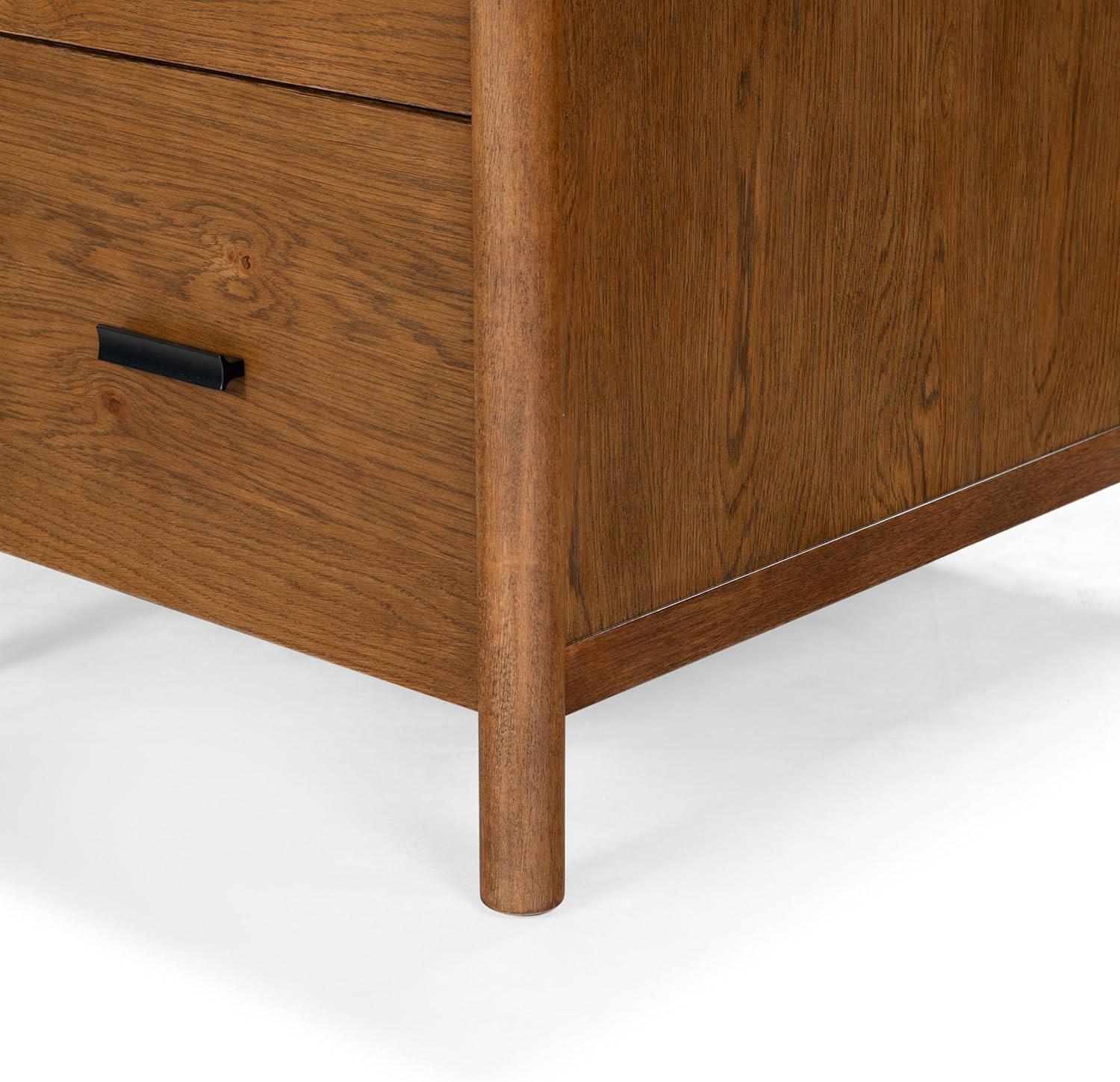 image:imageSAFAVIEH Couture Collection Jaylessa Natural amp Black Wood 4Drawer Desk Modern Storage Writing Table with Metal Accents SFV4230AMedium OakBlack