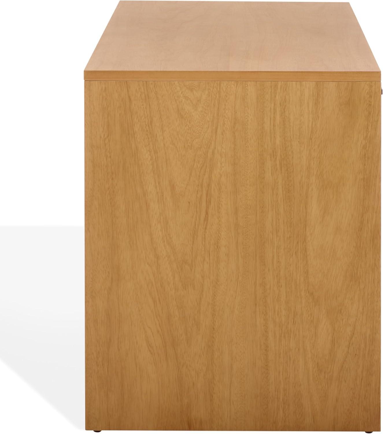 image:imageSAFAVIEH Couture Collection Jessey Black Wood 2Drawer Desk with Brass Accents Modern Writing Table with Storage SFV4236ANaturalBlack