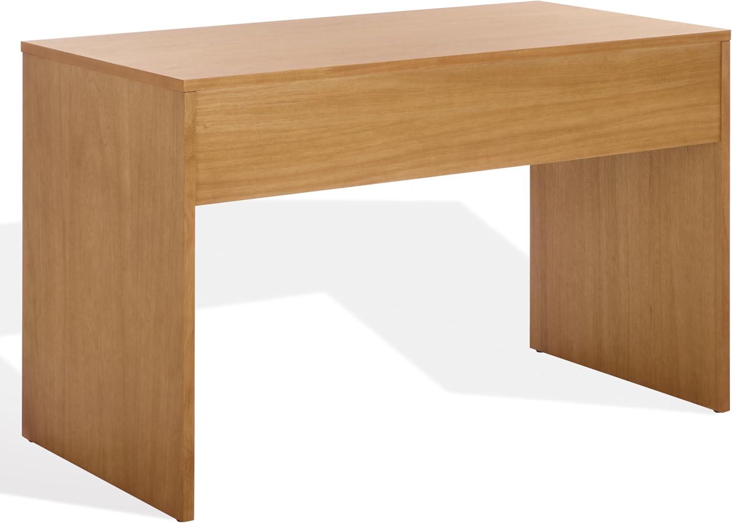 image:imageSAFAVIEH Couture Collection Jessey Black Wood 2Drawer Desk with Brass Accents Modern Writing Table with Storage SFV4236ANaturalBlack