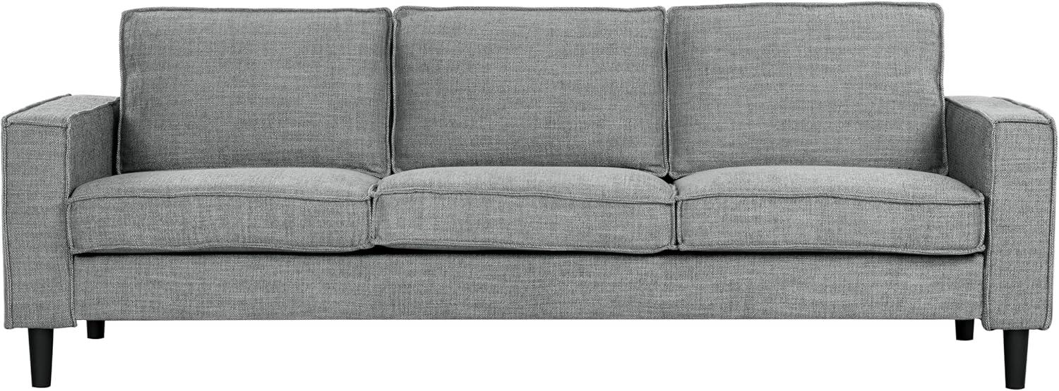 image:imageSAFAVIEH Couture Collection Kalyna 35 Seater Sofa Grey Modern Upholstered Polyester Fabric Couch with Square Arms amp Tapered Legs SFA2007BGrey