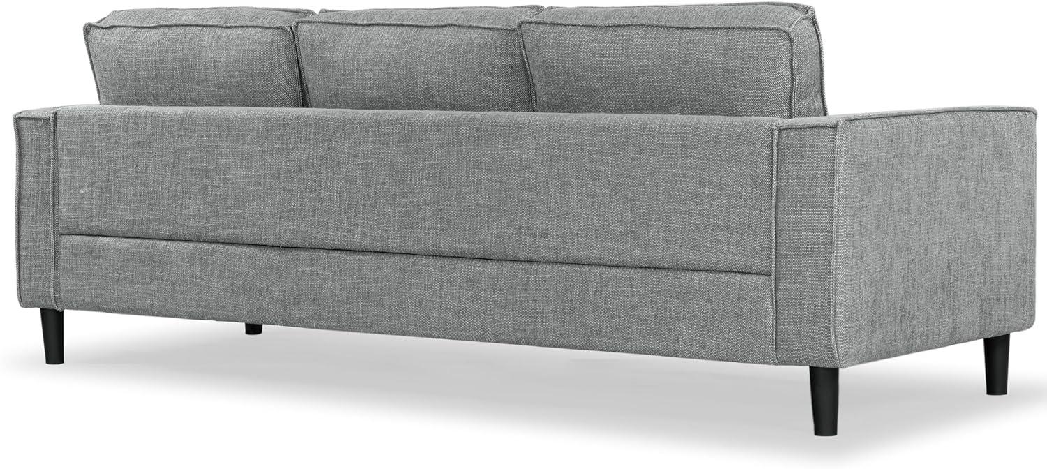 image:imageSAFAVIEH Couture Collection Kalyna 35 Seater Sofa Grey Modern Upholstered Polyester Fabric Couch with Square Arms amp Tapered Legs SFA2007BGrey