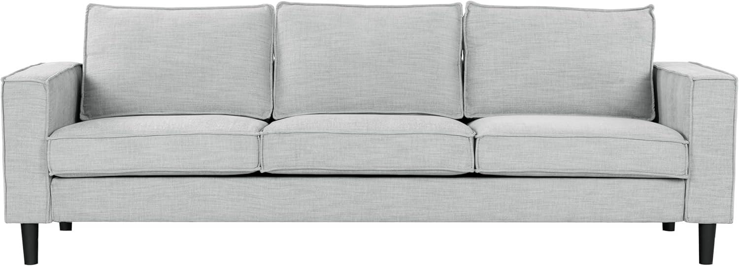 image:imageSAFAVIEH Couture Collection Kalyna 35 Seater Sofa Grey Modern Upholstered Polyester Fabric Couch with Square Arms amp Tapered Legs SFA2007BLight Grey