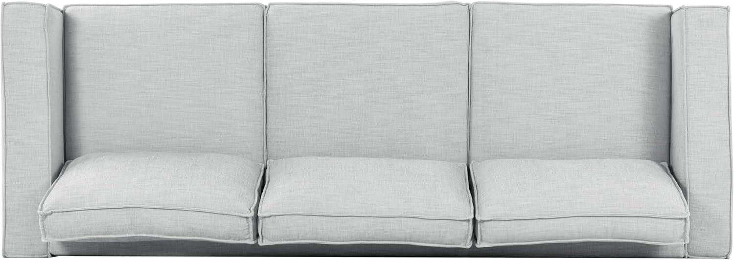 image:imageSAFAVIEH Couture Collection Kalyna 35 Seater Sofa Grey Modern Upholstered Polyester Fabric Couch with Square Arms amp Tapered Legs SFA2007BLight Grey