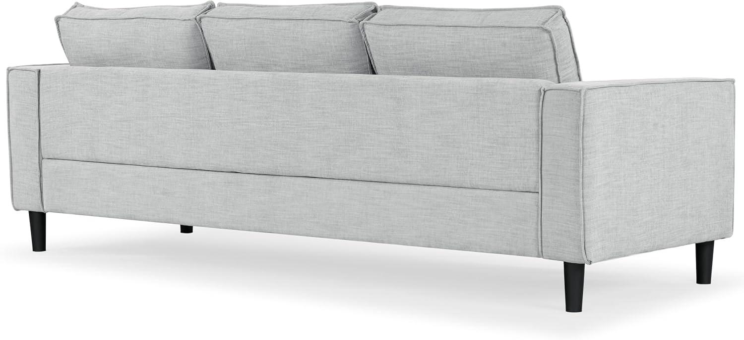 image:imageSAFAVIEH Couture Collection Kalyna 35 Seater Sofa Grey Modern Upholstered Polyester Fabric Couch with Square Arms amp Tapered Legs SFA2007BLight Grey