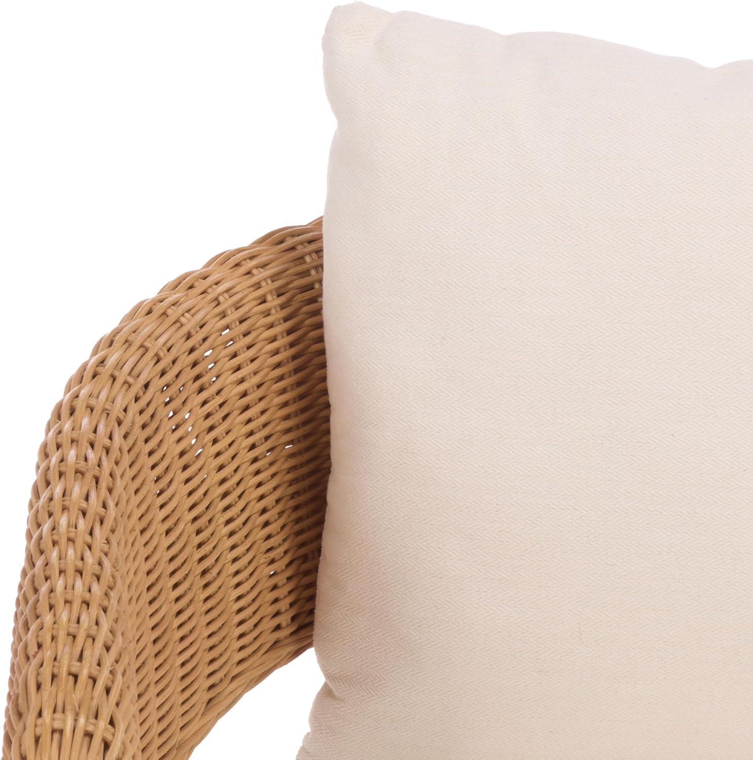 image:imageSAFAVIEH Couture Collection Leanna Natural Rattan Swivel Accent Chair with White Cushion Fully Assembled Woven Barrel Chair for Living Room Bedroom or Home Office CWK3026ANaturalWhite