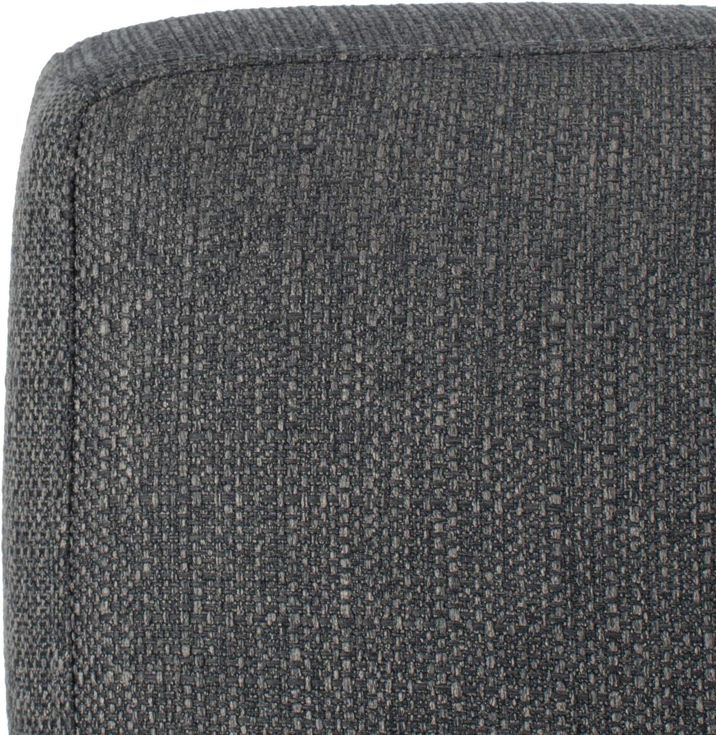 image:imageSAFAVIEH Couture Collection Nicolettie Linen Chaise Sectional Sofa Slate Grey MidCentury Modern Design with Tufted Cushions amp Wood Legs LeftFacing Chaise DUP1008ASlateGrey