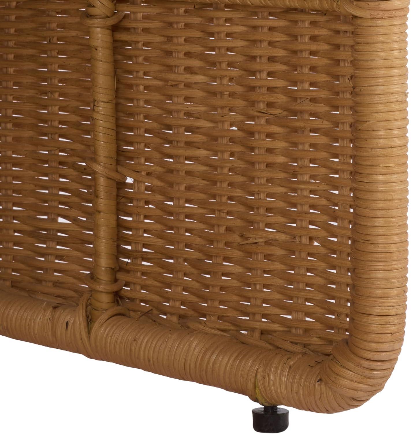 image:imageSAFAVIEH Couture Collection OReilly Rattan Accent Chair with Cushion Sculptural Barrel Chair for Living Room or Bedroom Fully Assembled CWK3025ANaturalWhite