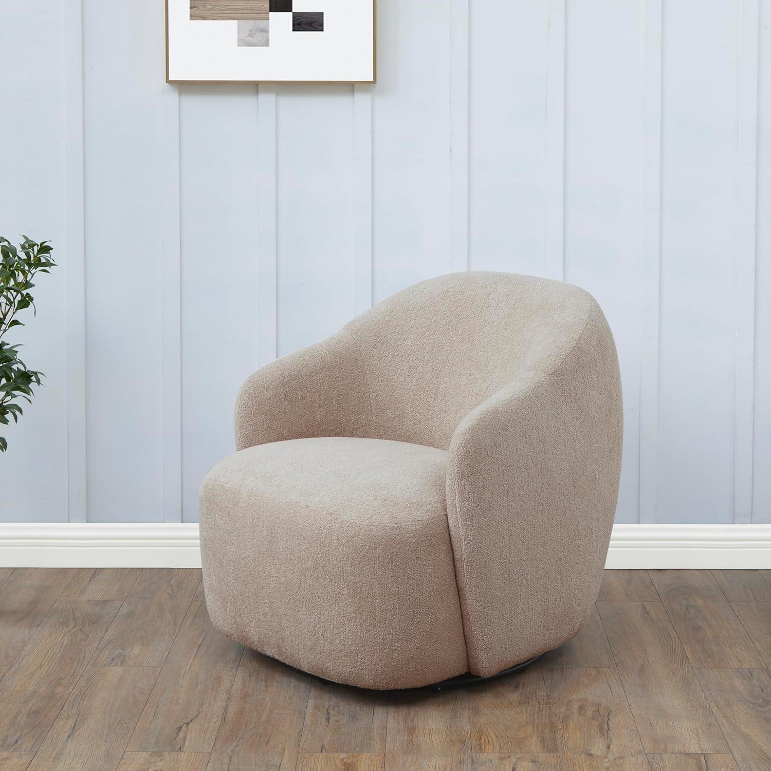 image:imageSAFAVIEH Couture Collection Peitra Dark Brown Chenille Accent Chair Fully Assembled Upholstered Chair SFV4846DOatmeal