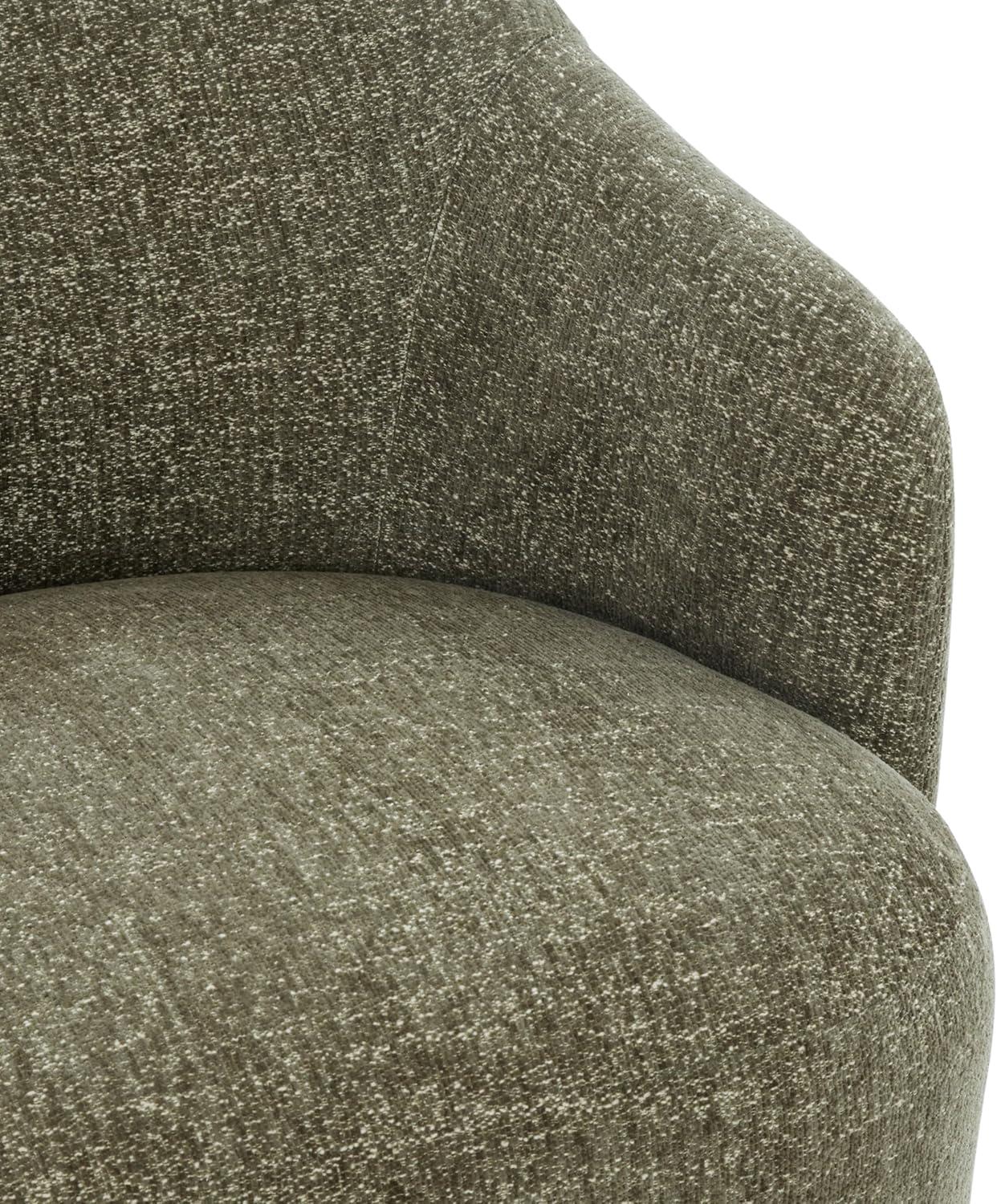 image:imageSAFAVIEH Couture Collection Peitra Dark Brown Chenille Accent Chair Fully Assembled Upholstered Chair SFV4846DOlive Green