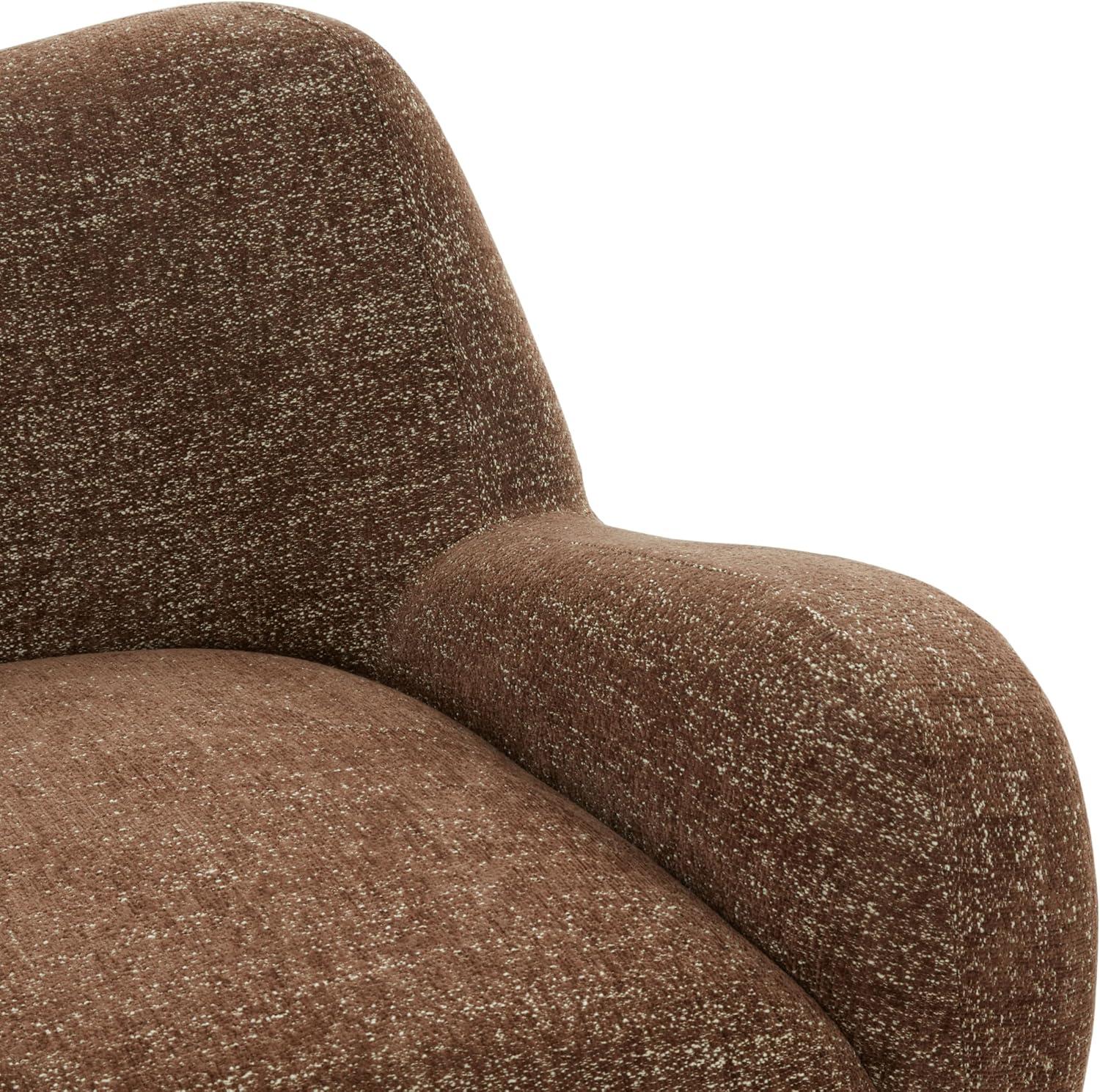 image:imageSAFAVIEH Couture Collection Randal Light Brown Chenille Accent Chair Modern Sculptural Lounge Seating Fully Assembled SFV4878ADark Brown