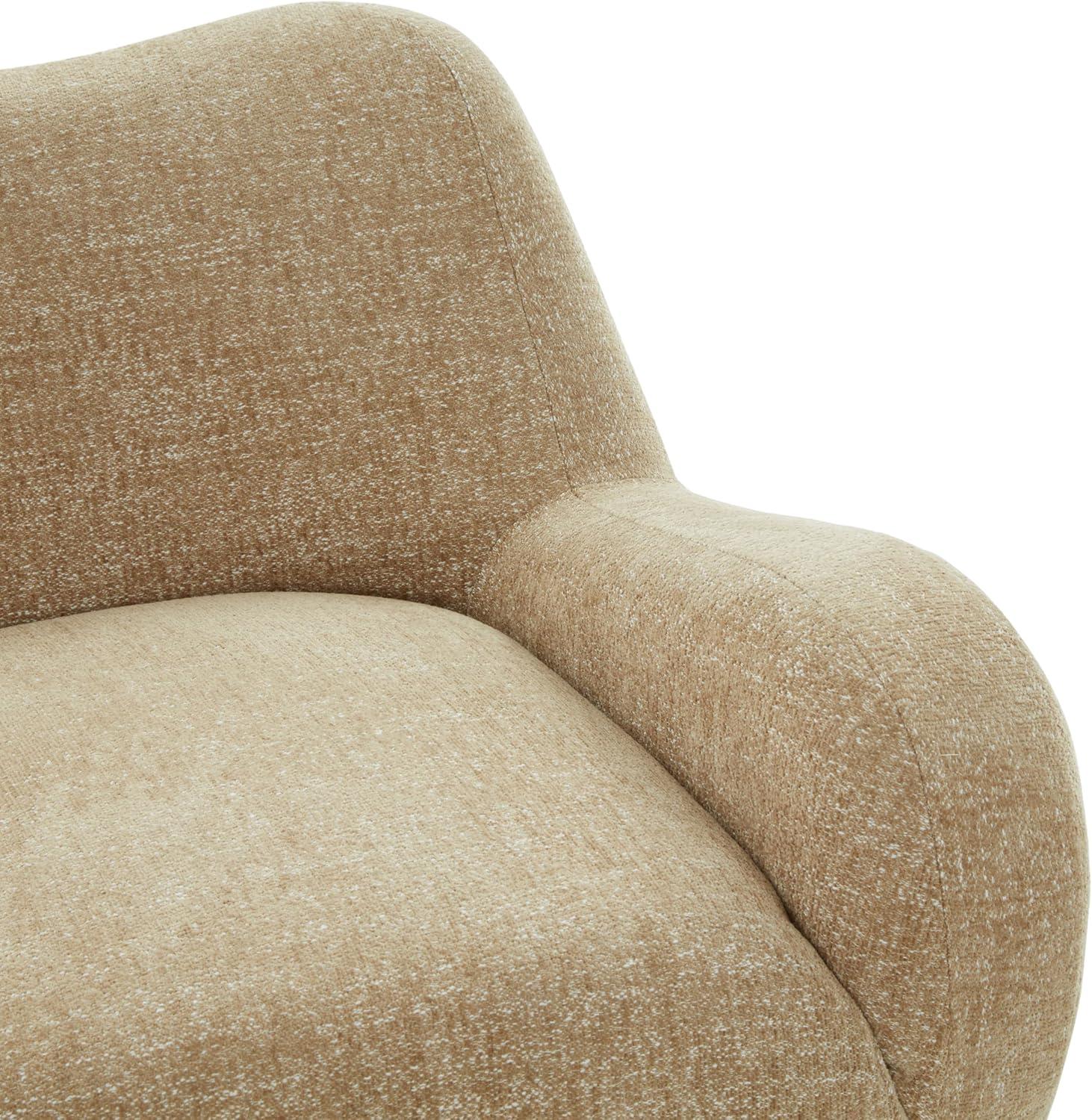 image:imageSAFAVIEH Couture Collection Randal Light Brown Chenille Accent Chair Modern Sculptural Lounge Seating Fully Assembled SFV4878ALight Brown Chenille
