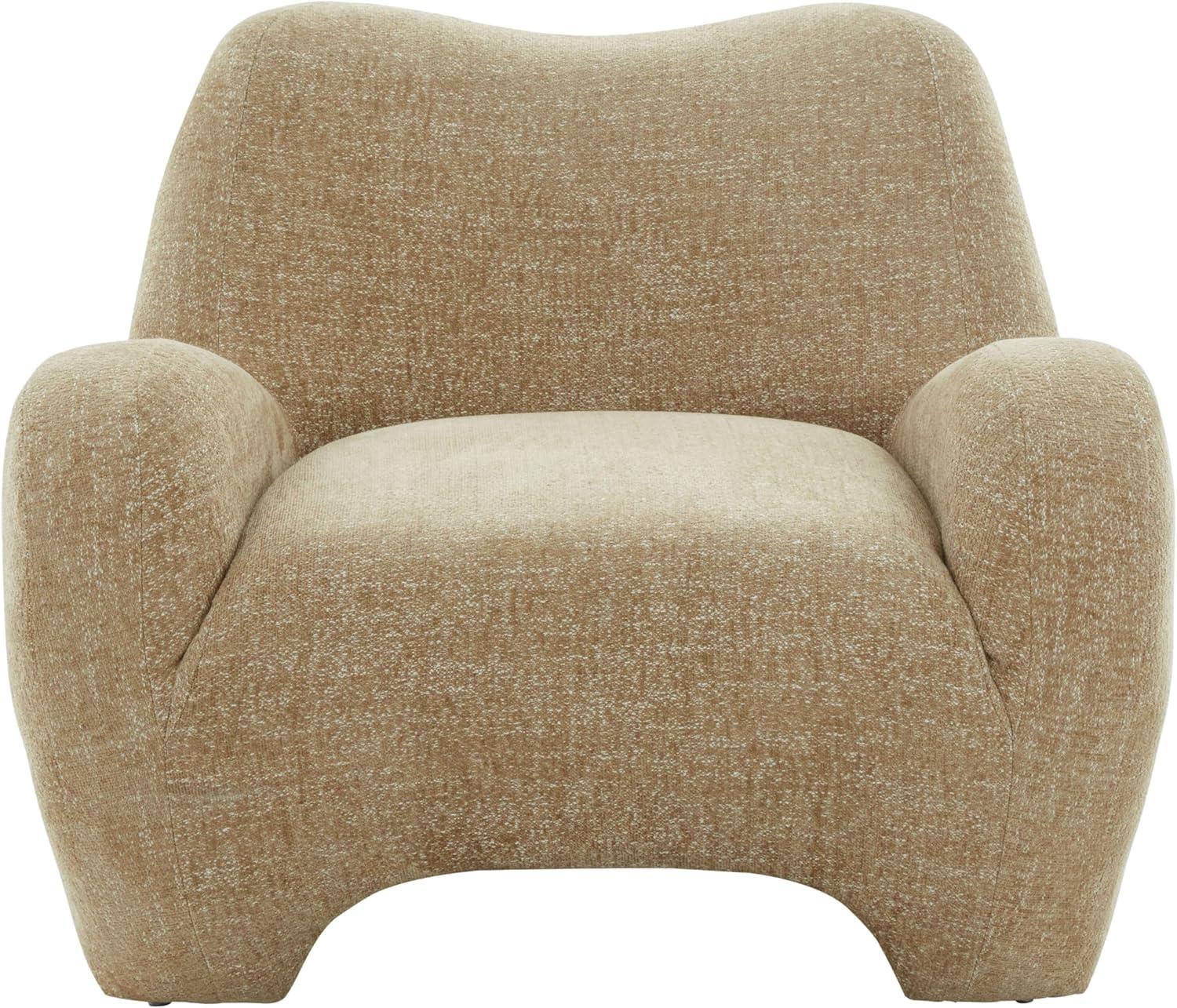 image:imageSAFAVIEH Couture Collection Randal Light Brown Chenille Accent Chair Modern Sculptural Lounge Seating Fully Assembled SFV4878ALight Brown Chenille