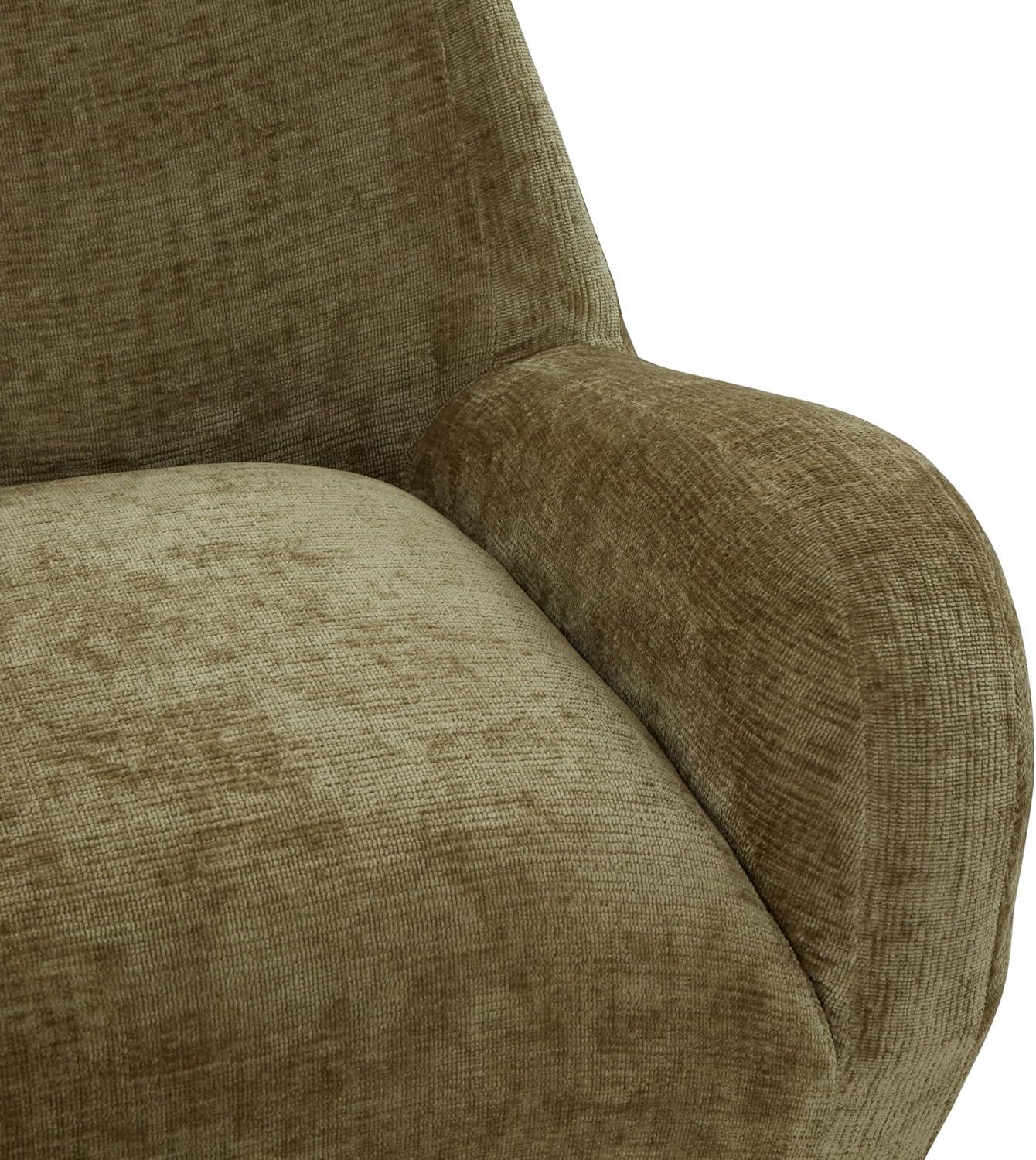 image:imageSAFAVIEH Couture Collection Randal Light Brown Chenille Accent Chair Modern Sculptural Lounge Seating Fully Assembled SFV4878AOlive Green