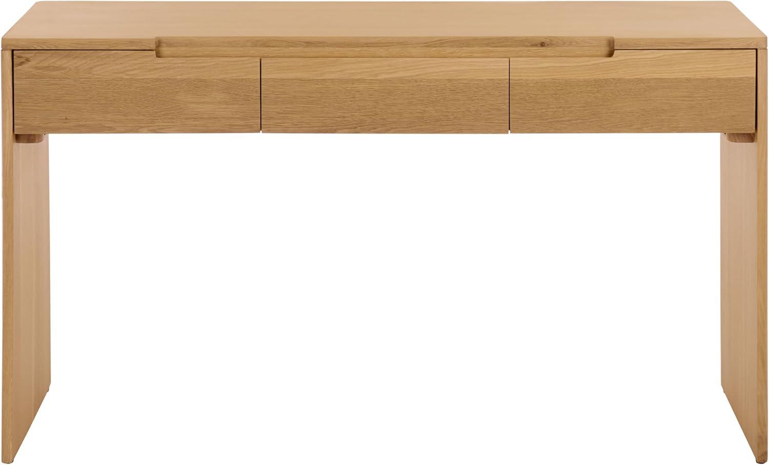 image:imageSAFAVIEH Couture Collection Riverside Natural Oak Wood 3Drawer Console Table Fully Assembled Modern Storage Accent SFV9762ANatural Oak