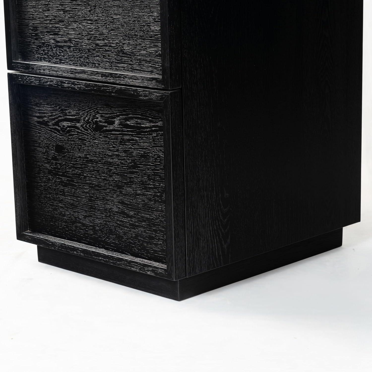 image:imageSAFAVIEH Couture Collection Zeus Black Wood 7Drawer Desk Modern Storage Writing Table SFV4220CBlack